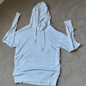 Joseph Ribkoff Cream Open-Knit Hoodie